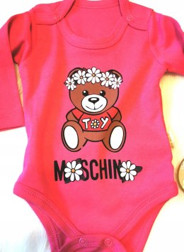 Body na prezent 74 mis ciemny różow misiek bodziak