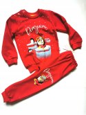 KOMPLET świąteczny Pingwin 80 bluza spodnie 12m