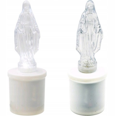 Niebieski Wkład Znicz LED MARYJA Z BATERIAMI BLUE