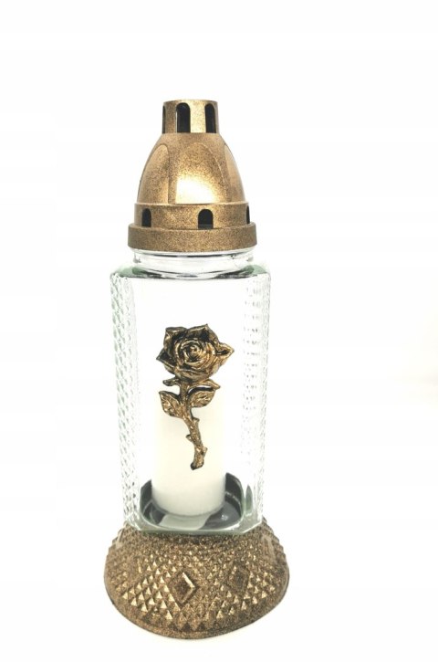 Piękny znicz róża różyczka złota wysoki smukły Hit