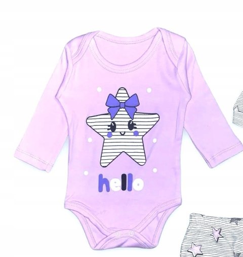 Piżamka dla dziewczynki 74 zestaw body spodnie hit