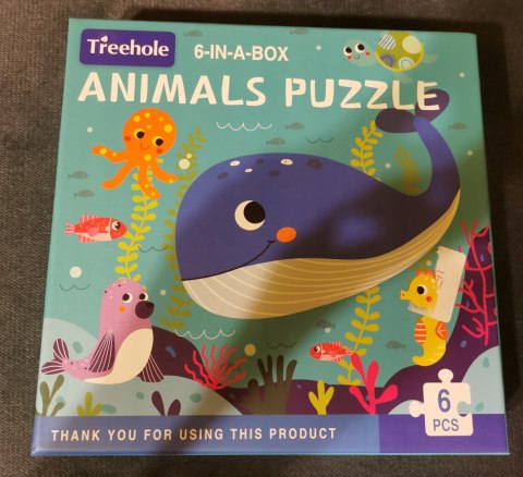 Puzzle sensoryczne 6 układanek prezent Mikołajki