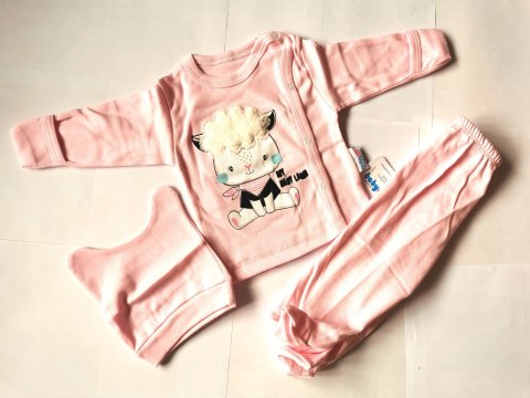 Różowa wyprawka dla niemowlaka 0-3 52 56 noworodek