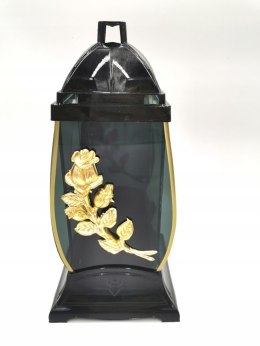 ZNICZ BARYŁKA KAPLICZKA ZŁOTA RÓŻA LUSTRZANA 32 CM