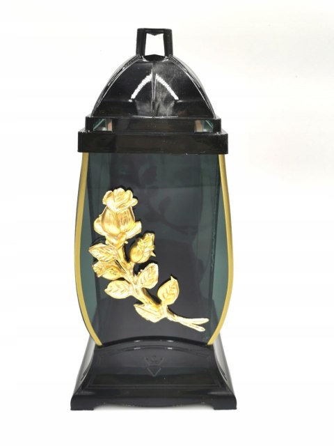 ZNICZ BARYŁKA KAPLICZKA ZŁOTA RÓŻA LUSTRZANA 32 CM