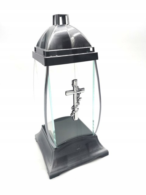 ZNICZ KAPLICZKA SREBRNY LAMPION 32CM NOWOŚĆ