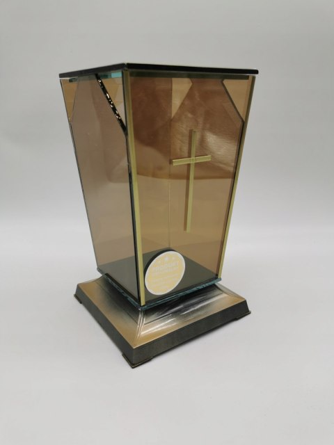 ZNICZ ŚWIĄTECZNY KAPLICZKA ŚWIĄTECZNA ZŁOTE SZKŁO