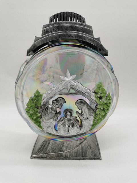 ZNICZ ŚWIĄTECZNY ZNICZE ŚWIĄTECZNE GRAFIT SZOPKA