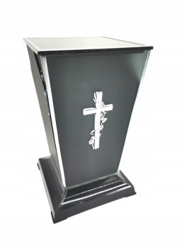 ZNICZ ZNICZE CZARNA SATYNOWA KAPLICZKA Z APLIKACJĄ