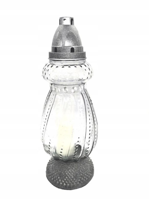 Znicz szklany złoty wysoki Dekoracyjny grzybek 36c