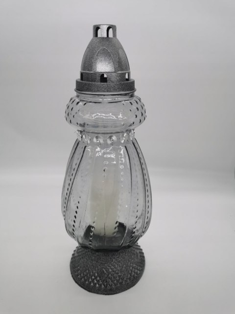 Znicz szklany złoty wysoki Dekoracyjny grzybek 36c