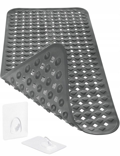 Antypoślizgowa mata łazienkowa czarna 88x40 cm