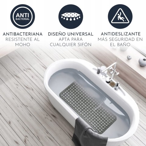 Antypoślizgowa mata łazienkowa czarna 88x40 cm