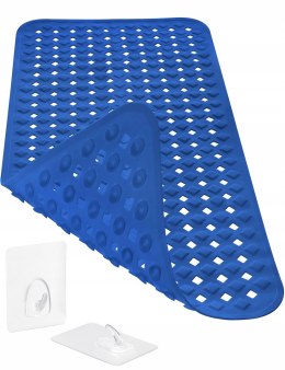 Antypoślizgowa mata łazienkowa niebieska 88 x40 cm