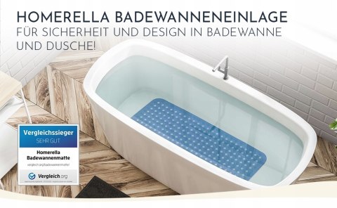 Antypoślizgowa mata łazienkowa niebieska 88 x40 cm