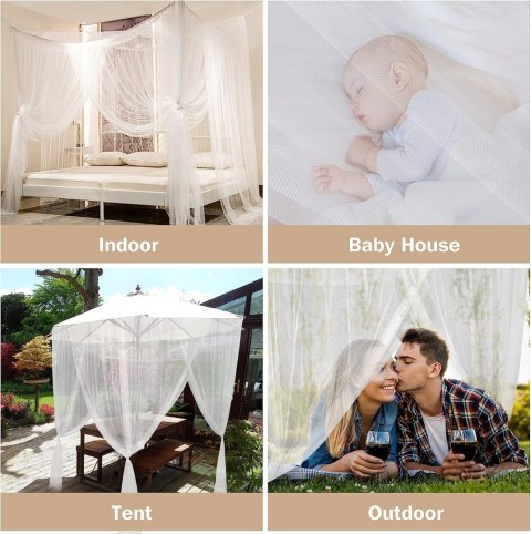 Baldachim moskitiera biała 210x190x24cm siatka