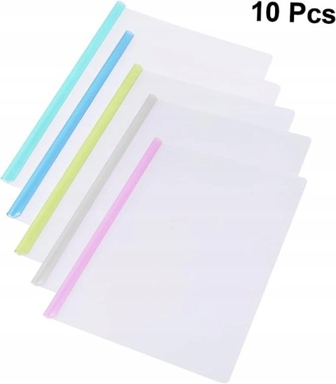 Dokumenty teczki z zaciskiem 10 szt obwoluty kolor