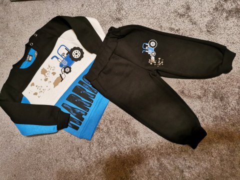 Dres komplet DLA CHŁOPCA TRAKTOR BLUZA SPODNIE 68