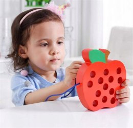 Drewniane nawlekania zabawka sensoryczna jabłko