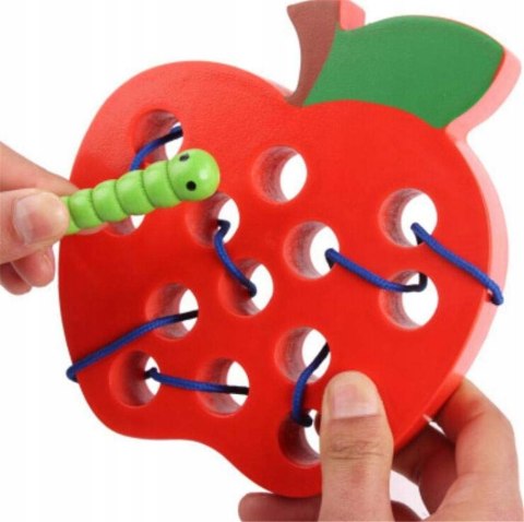 Drewniane nawlekania zabawka sensoryczna jabłko