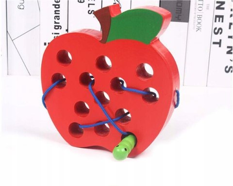 Drewniane nawlekania zabawka sensoryczna jabłko