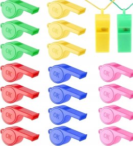 Gwizdek Plastikowy Ze Sznurkiem Różne kolory 10szt