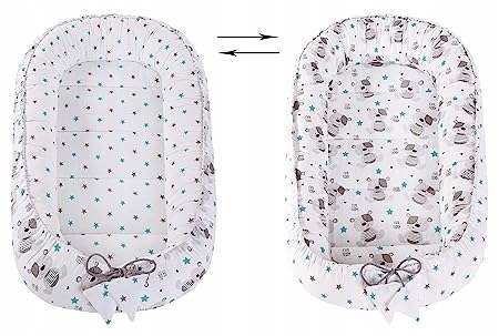 Kokon niemowlęcy Gniazdo Otulacz NIEBIESKIE MISIE