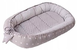 Kokon niemowlęcy Gniazdo Otulacz SZARY GWIAZDKI