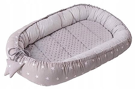 Kokon niemowlęcy Gniazdo Otulacz SZARY GWIAZDKI