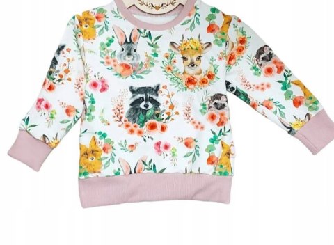 Komplet dres dla dziecka bluza leśne zwierzęta 92