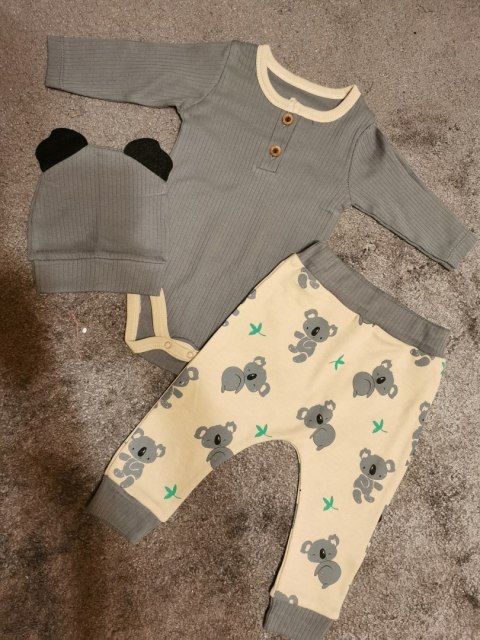 Komplet niemowlęcy Koala, zestaw body+spodnie r.80