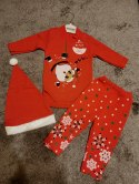 Komplet świąteczny MIKOŁAJ body czapka spodenki 80