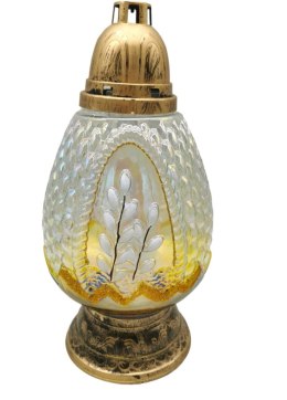 ZNICZ SZKLANY WIELKANOCNY JAJKO DIAMENT ZŁOTE DUŻE