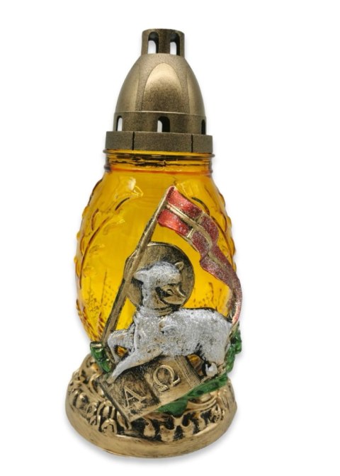 ZNICZ WIELKANOCNY BARANEK Z PISANKĄ I WIANKIEM