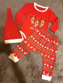 Zestaw Świąteczny body spodnie Komplet Renifery 80