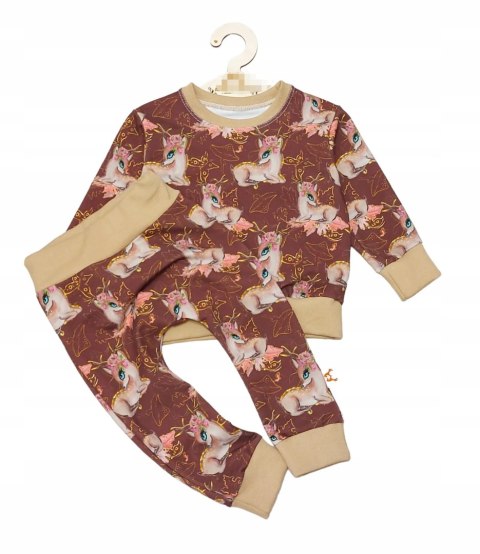 Zestaw Świąteczny dres zlote brązowe jelonki r. 92