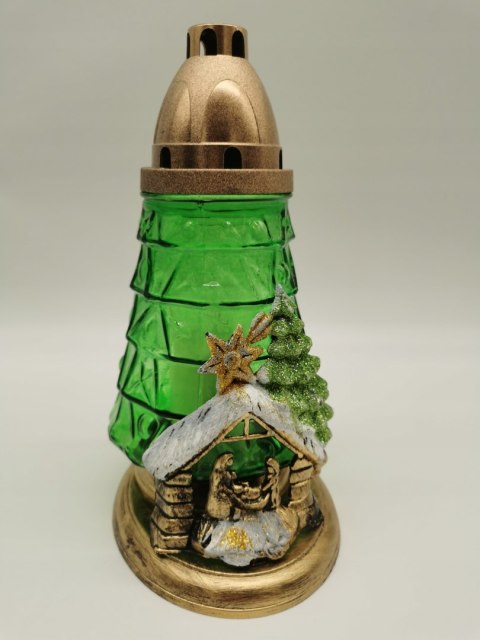 Znicz Choinka świąteczna z szopką lampion święta