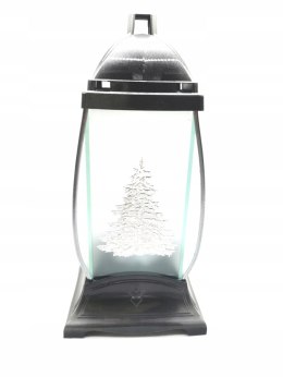 Znicz świąteczny choinka srebrna bryła szklana