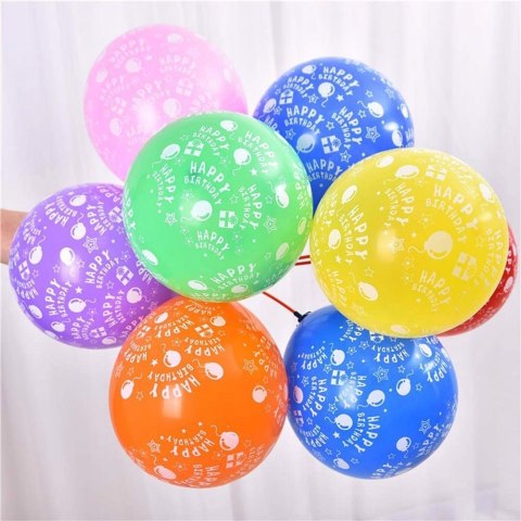 Balony Happy Birthday urodzinowe 30cm 50 sztuk 12'