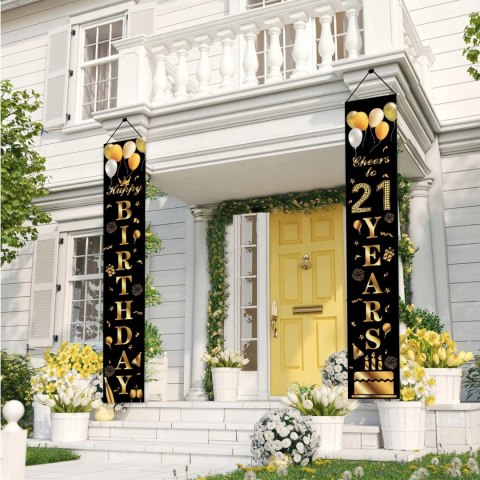 Baner tło urodzinowe 21urodziny girlanda balony