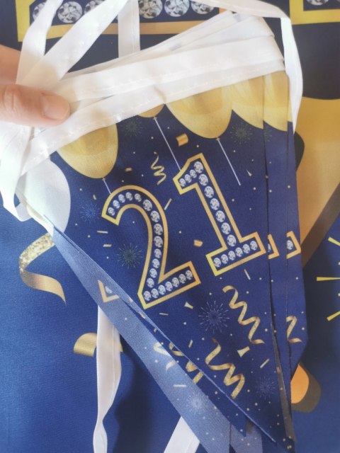 Baner tło urodzinowe 21urodziny girlanda balony