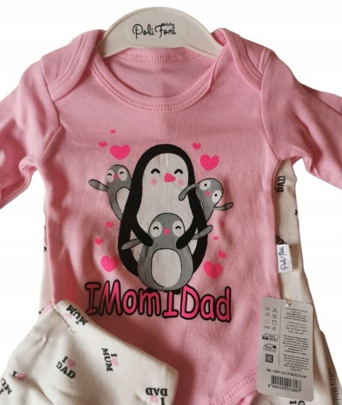 Body komplet niemowlęcy wyprawka pingwinki 62 68r