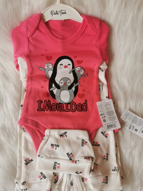 Body komplet niemowlęcy wyprawka pingwinki 62 68r