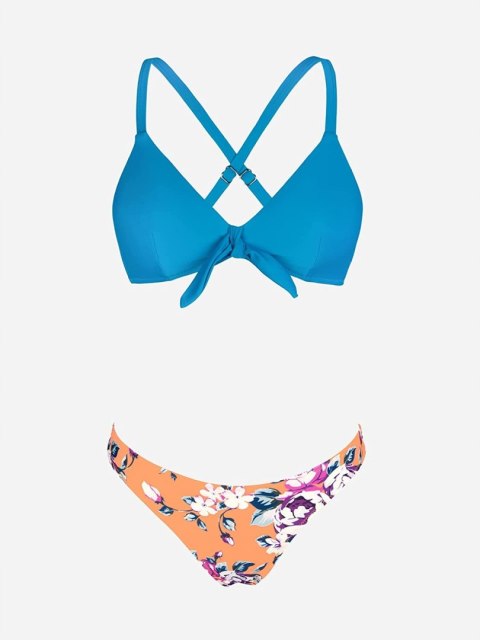 CUPSHE STRÓJ KĄPIELOWY błękit bikini Kwiaty L 40