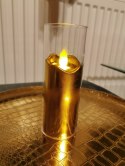 DEKORACYJNA świeca z RUCHOMYM PŁOMIENIEM GOLD 14,5