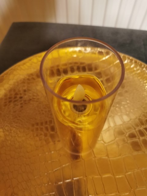 DEKORACYJNA świeca z RUCHOMYM PŁOMIENIEM GOLD 14,5