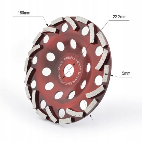 Dwurzędowa diamentowa tarcza garnkowa, głowica