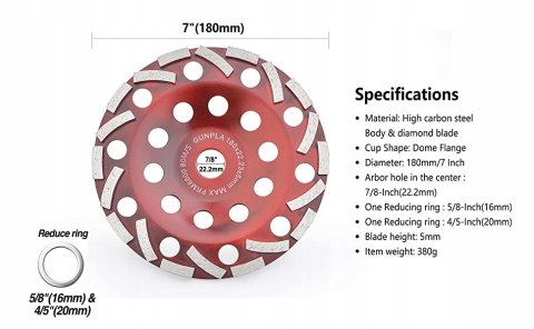 Dwurzędowa diamentowa tarcza garnkowa, głowica