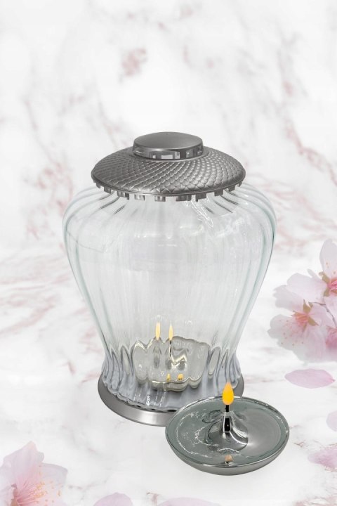 Elegancki ZNICZ LAMPION WAZON DUŻA BAŃKA ZE ŚWIECĄ (WYBÓR KOLORU)