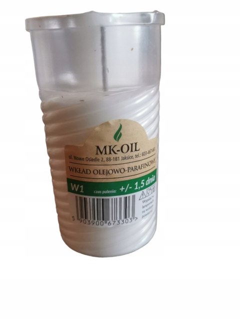Wkład olejowo- parafinowy do zniczy W1 1,5 dnia
